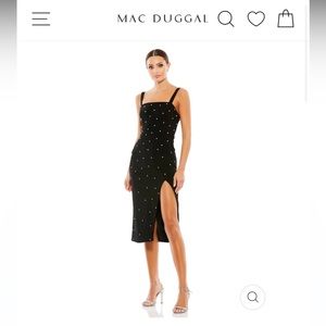 Brand new w/o tags Ieena by Mac Duggal black midi sleeveless dress